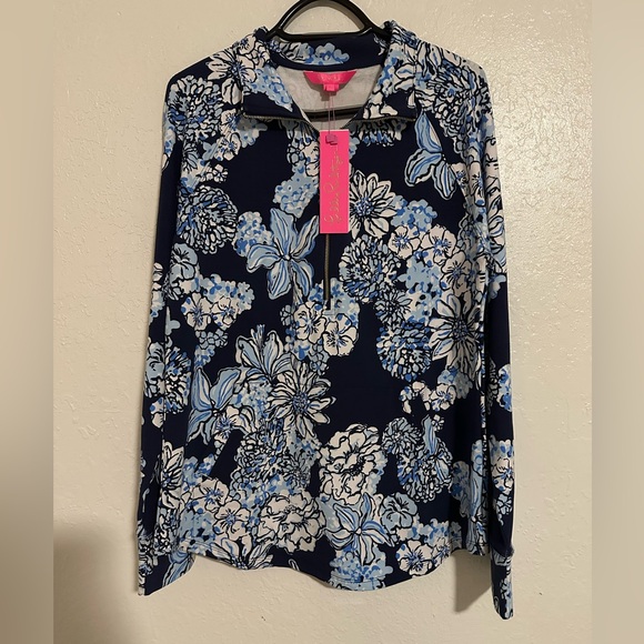 Lilly Pulitzer Tops - Floral Blue and White Women's Top